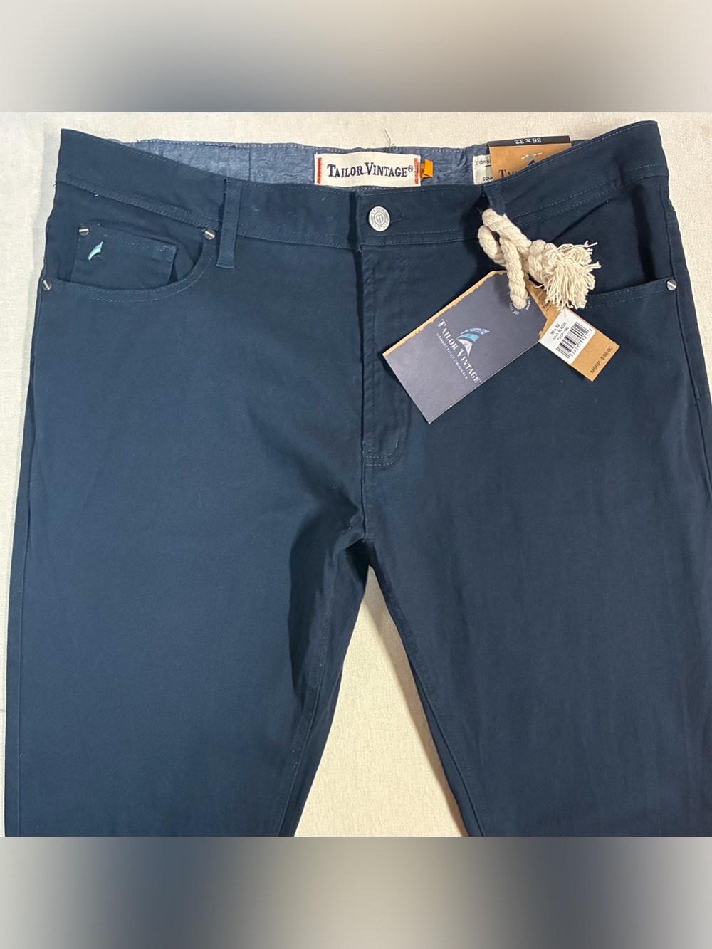 Tailor Vintage Men's Dark Navy Slim Straight Jeans